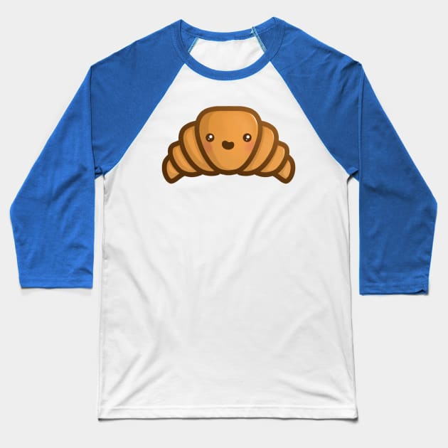 Super Cute Croissant - Kawaii Croissant Baseball T-Shirt by perdita00